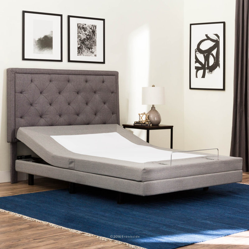 Premier zero clearance adjustable upholstered bed base frame with wireless remote top